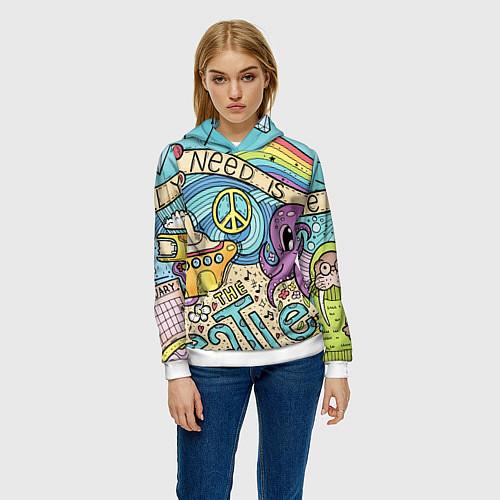 Женская толстовка All you need is The Beatles / 3D-Белый – фото 3