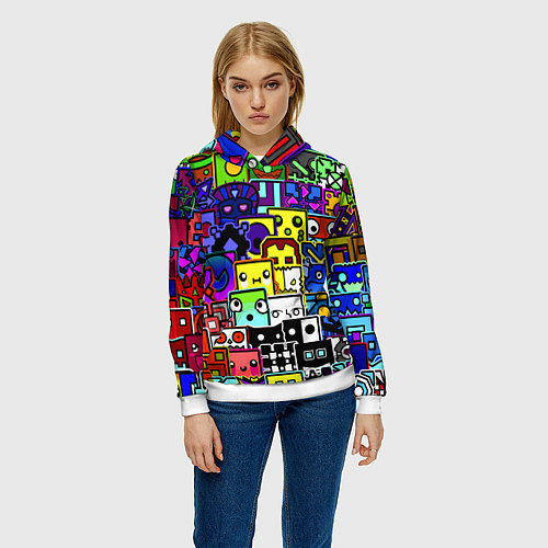 Женская толстовка Geometry Dash: All Skins / 3D-Белый – фото 3