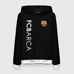 Толстовка-худи женская FC BARCA BLACK STYLE, цвет: 3D-белый