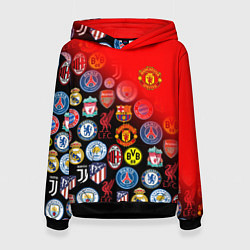 Толстовка-худи женская МАНЧЕСТЕР ЮНАЙТЕД FCMU, цвет: 3D-черный