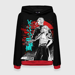 Толстовка-худи женская МАЙКИ ТОЙКИЙСКИЕ МСТИТЕЛИ НЕОН ЛОГО, цвет: 3D-красный