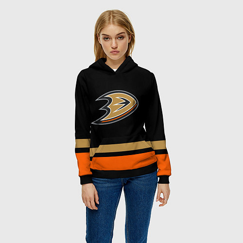 Женская толстовка Anaheim Ducks Анахайм Дакс / 3D-Черный – фото 3