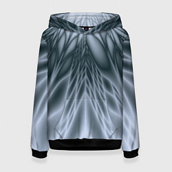 Толстовка-худи женская Лучи Абстракция, цвет: 3D-черный