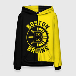 Толстовка-худи женская Boston Bruins, Бостон Брюинз, цвет: 3D-черный