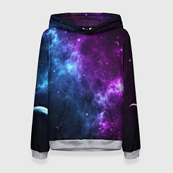 Толстовка-худи женская NEON GALAXY НЕОНОВЫЙ КОСМОС, цвет: 3D-меланж