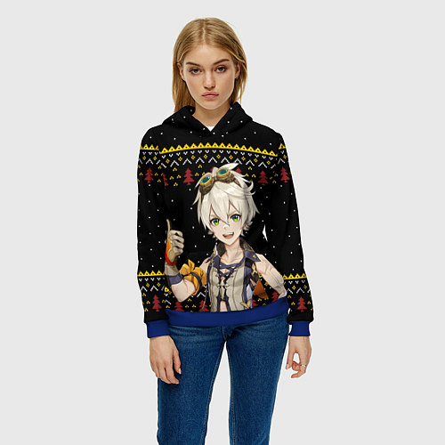 Женская толстовка БЕННЕТ НОВОГОДНИЙ / 3D-Синий – фото 3