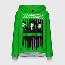 Толстовка-худи женская Green day is here, цвет: 3D-меланж