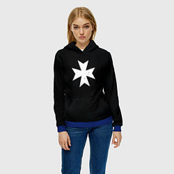 Толстовка-худи женская Черные Храмовники раскраска доспеха, цвет: 3D-синий — фото 2