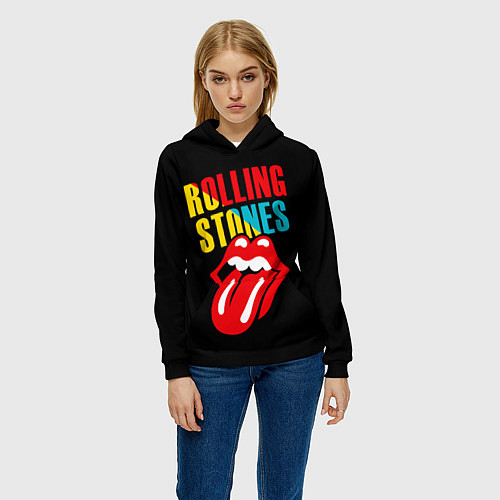Женская толстовка Роллинг Стоунз Rolling Stones / 3D-Черный – фото 3