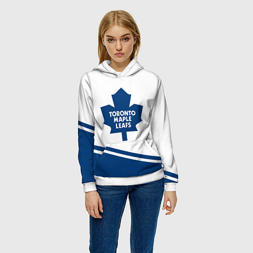 Женская толстовка Toronto Maple Leafs Торонто Мейпл Лифс / 3D-Белый – фото 3