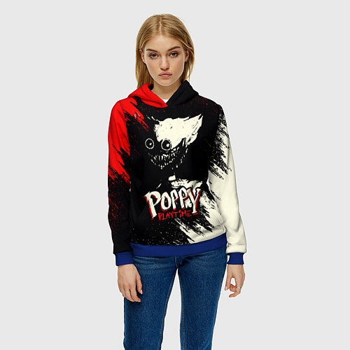 Женская толстовка Poppy Playtime: Red & Black / 3D-Синий – фото 3
