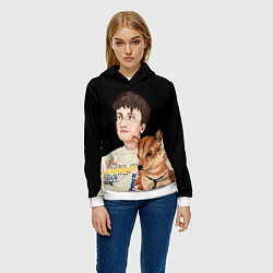 Толстовка-худи женская Бульвар Депо с пёсиком, цвет: 3D-белый — фото 2