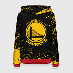 Толстовка-худи женская GOLDEN STATE WARRIORS? , БРЫЗГИ КРАСОК, цвет: 3D-красный