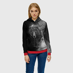 Толстовка-худи женская EVIL BEAR, цвет: 3D-красный — фото 2