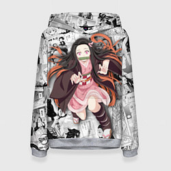 Толстовка-худи женская Незуко Камадо на манге, цвет: 3D-меланж