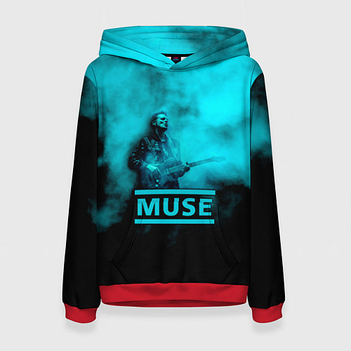 Женская толстовка Мэттью Беллами бирюзовый туман Muse / 3D-Красный – фото 1