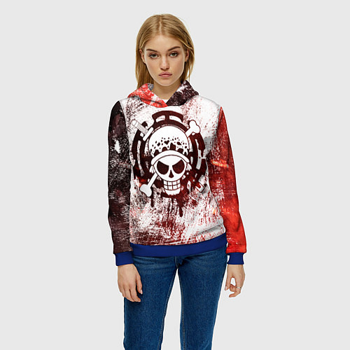 Женская толстовка Трафальгар Ло Пираты сердца Весёлый Роджер / 3D-Синий – фото 3