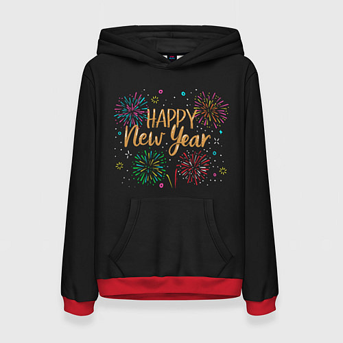 Женская толстовка Fireworks Explosinons Happy New Year / 3D-Красный – фото 1