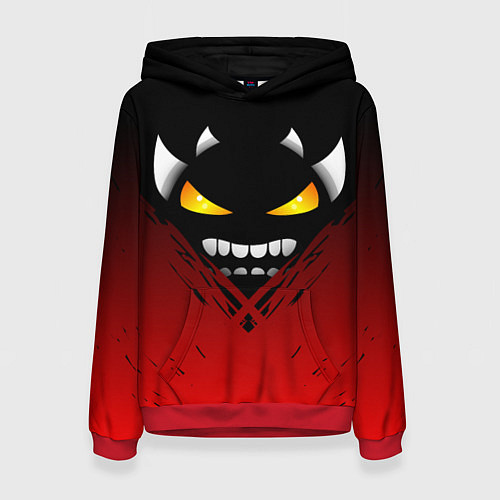Женская толстовка Geometry Dash: Demon Smile / 3D-Красный – фото 1