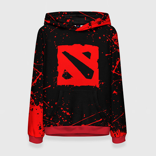 Женская толстовка DOTA 2 БРЫЗГИ КРАСОК ДОТА 2 ЛОГО / 3D-Красный – фото 1