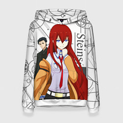 Толстовка-худи женская Врата Штейна SteinsGate, цвет: 3D-белый