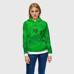Толстовка-худи женская Краснодар lime theme, цвет: 3D-белый — фото 2