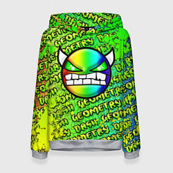 Толстовка-худи женская Geometry Dash: Acid Green, цвет: 3D-меланж