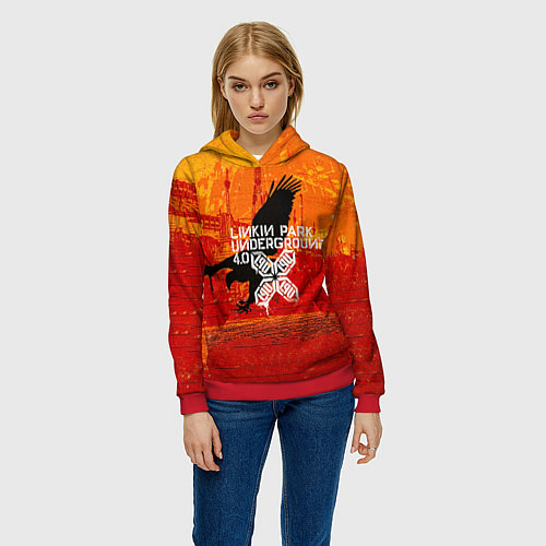 Женская толстовка Linkin Park - Underground 4 0 / 3D-Красный – фото 3