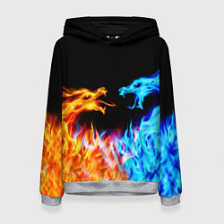 Толстовка-худи женская FIRE DRAGONS ОГНЕННЫЕ ДРАКОНЫ, цвет: 3D-меланж