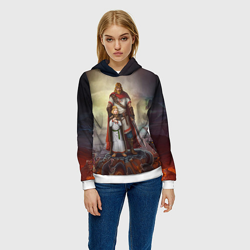 Женская толстовка Славянский Воин Защитник / 3D-Белый – фото 3