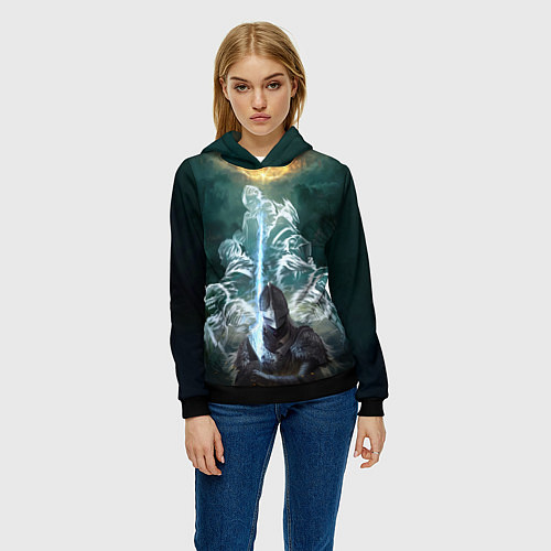 Женская толстовка Elden Ring рыцарь и предшественники серии Souls El / 3D-Черный – фото 3