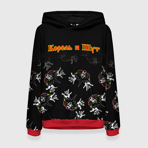 Женская толстовка КОРОЛЬ И ШУТ ЛОГО ГОРШОК / 3D-Красный – фото 1