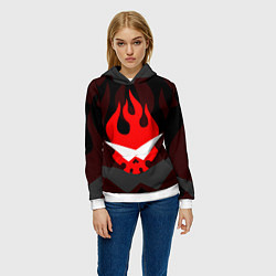 Толстовка-худи женская GURREN LAGANN LOGO SYMBOL, цвет: 3D-белый — фото 2