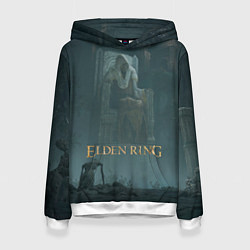 Толстовка-худи женская Elden ring - Владыка на троне, цвет: 3D-белый