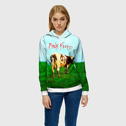 Толстовка-худи женская Atom Heart Mother - Pink Floyd, цвет: 3D-белый — фото 2
