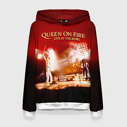 Толстовка-худи женская Queen on Fire - Live at the Bowl, цвет: 3D-белый