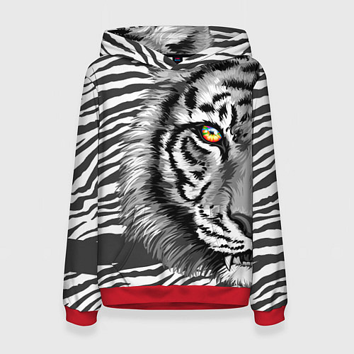 Женская толстовка Голова тигра 22 / 3D-Красный – фото 1