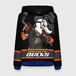 Толстовка-худи женская Анахайм Дакс, Anaheim Ducks, цвет: 3D-синий