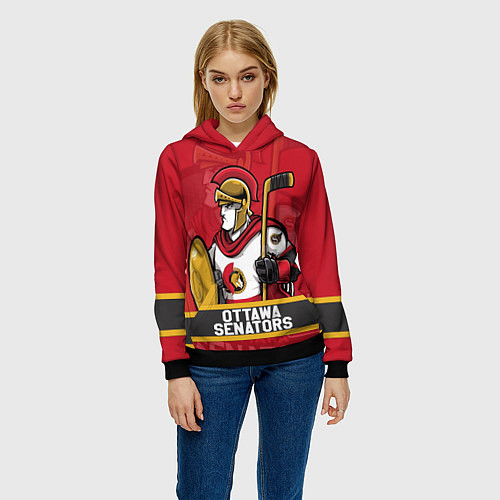 Женская толстовка Оттава Сенаторз, Ottawa Senators / 3D-Черный – фото 3