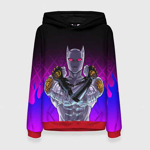 Женская толстовка JOJO KILLER QUEEN КОРОЛЕВА УБИЙЦА FIRE STYLE / 3D-Красный – фото 1