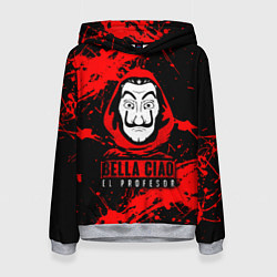 Толстовка-худи женская БУМАЖНЫЙ ДОМ LA CASA DE PAPEL BELLA CIAO, цвет: 3D-меланж