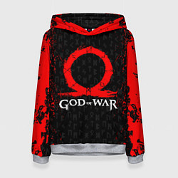 Толстовка-худи женская GOD OF WAR КРАТОС ЛОГО, цвет: 3D-меланж