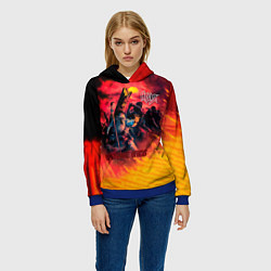 Толстовка-худи женская Крещение огнём - Ария, цвет: 3D-синий — фото 2