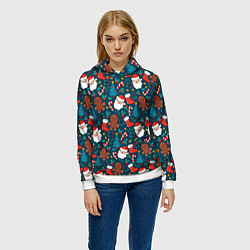 Толстовка-худи женская ПОКРЫТО НОВЫМ ГОДОМ!, цвет: 3D-белый — фото 2