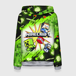 Толстовка-худи женская MINECRAFT ART МАЙНКРАФТ АРТ, цвет: 3D-меланж