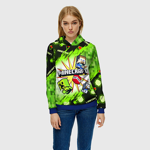 Женская толстовка MINECRAFT ART МАЙНКРАФТ АРТ / 3D-Синий – фото 3