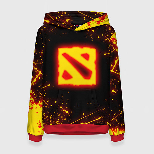 Женская толстовка DOTA 2 FIRE LOGO ДОТА 2 ОГНЕННЫЙ ЛОГО / 3D-Красный – фото 1