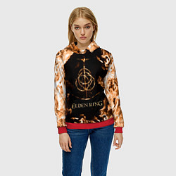 Толстовка-худи женская Elden Ring Logo, цвет: 3D-красный — фото 2