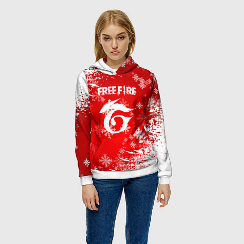 Женская толстовка Free Fire - Новогодний / 3D-Белый – фото 3