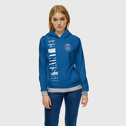 Женская толстовка PSG PARIS SAINT GERMAIN WHITE LINE SPORT / 3D-Меланж – фото 3